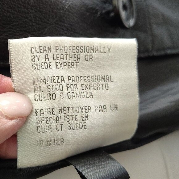 Ladies Studio C Button Down Soft Black Leather Coat Size XL - Picture 7 of 8